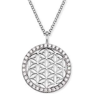 Engelsrufer - Lebensblume Halskette - Zilver - 35 Witte Zirkonia - Verstelbaar
