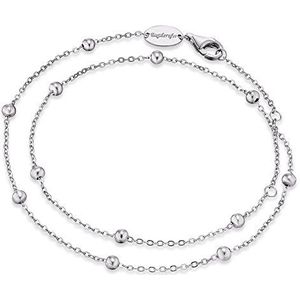 Engelsrufer Damen Armband aus Sterling Silber, doppelt gewickelte Perlen in silber, Karabinerverschluss, längenverstellbar, nickelfrei, ERB-LILMOON