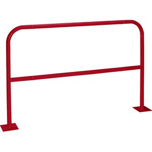 Beschermbeugel, staal, Ø 42 mm, voor boutbevestiging, vuurrood RAL 3000, breedte 1500 mm
