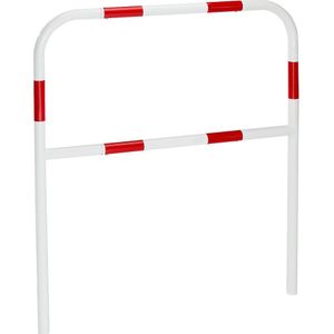 Beschermbeugel, staal, Ø 42 mm, voor in gegoten beton, rood/wit, breedte 1000 mm
