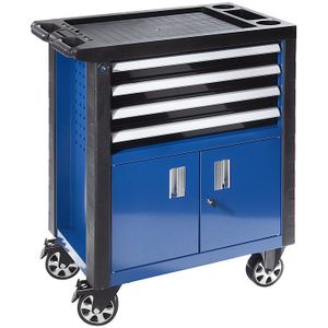 Gereedschapswagen, met 4 laden en dubbele deur, h x b x d = 975 x 765 x 465 mm