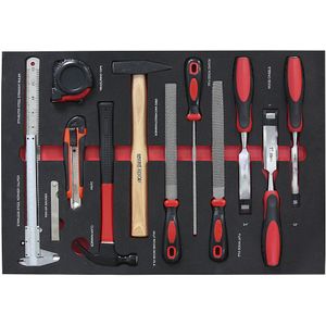Gereedschapsshadowboards, universele gereedschapset, voor b x d = 570 x 410 mm, 13-delig