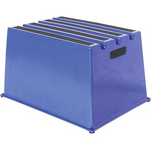 Twinco Kunststof trap met antislip treden, draagvermogen 150 kg, 1 trede, blauw, vanaf 2 stuks