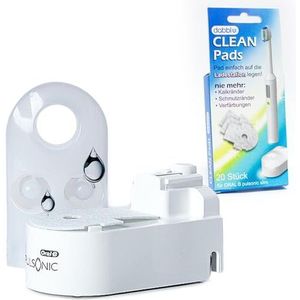 DABBLU Clean Pads, voor Oral-B Pulsonic Slim laadstation, voor elektrische tandenborstel, eenvoudig te gebruiken en hygiÃ«nisch, 100% polyester, perfecte pasvorm, verpakking van 20