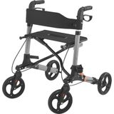 Juskys Rollator Vital faltbar, leicht & höhenverstellbar aus Aluminium bis 130 kg mit Sitz Schwarz