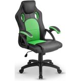 Juskys - Racing Schreibtischstuhl Montreal - ergonomisch, höhenverstellbar & gepolstert, bis 120 kg - Bürostuhl Drehstuhl pc Gaming Stuhl - grün