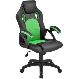 Juskys Racing bureaustoel Montreal groen | armleuningen bekleed & ergonomische rugleuning | bureaustoel draaistoel gamingstoel