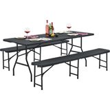 Juskys Bierzeltgarnitur Amberg 3-teilig & klappbar 180x74x74 cm Festzeltgarnitur Tisch & 2 Bänke