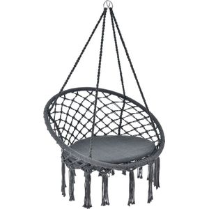 Eenpersoons Hangstoel Cadras - Antraciet - 105 x 60 cm - Incl. Zitkussen