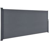 Juskys Seitenmarkise Dubai 500 x 180 cm ausziehbar blickdicht, Sichtschutz Garten, Terrasse anthrazit