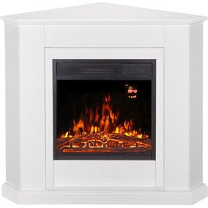 Elektrische kachel Hoekvorm 2000 Watt Wit Vuureffect