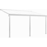 Terrassenüberdachung Borneo – Aluminium Terrassendach mit Doppelstegplatten Sonnenschutz Pergola Überdachung für Terrassen 5,5 x 3 m Weiß - Juskys