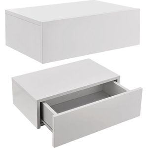 Zwevend Nachtkastje Wit Incl. Lade Set van 2