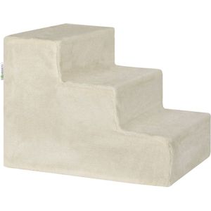 Hondentrap - Pluche - 3 Treden - 36 cm Hoog - Belastbaar tot 50 kg