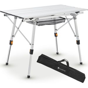 Campingtisch Picco - Aluminium Tisch 90 x 52 cm leicht, klappbar, höhenverstellbar - Camping, Garten - Outdoor Klapptisch - Gartentisch Silber