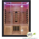 Artsauna Infrarotkabine Helsinki 150 mit Dual Technologie & LED - 3 Personen Wärmekabine Schwarz