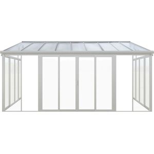 Aluminium Wintertuin / Overkapping / Serre - 548 x 312 x 292 cm - Wit - Incl. Afvoer & Schuifdeuren