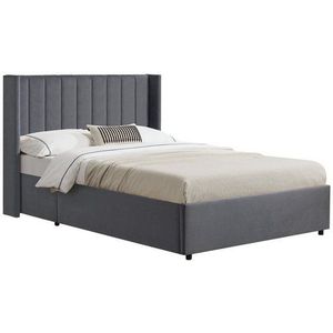 Savona - Bed - Donkergrijs - Gestoffeerd - Incl. Bedlade