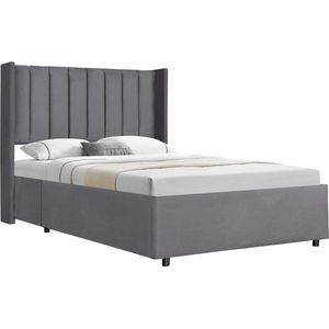 Gestoffeerd bed Savona - 200 x 140 cm - Donkergrijs - Incl. Bedlade