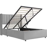Gestoffeerd bed Savona Lichtgrijs Incl. Bedlade