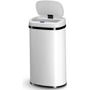 Automatische Prullenbak / Afvalemmer / Sensorprullenbak - 60 Liter - Wit - Rechthoek