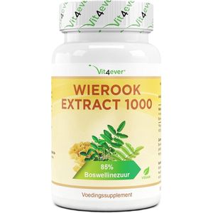 Indiase Boswellia Serrata | 180 Capsules - Frankincense Wierook Extract | Premium: 85% Boswellia Zuur | Hooggedoseerd met 1000 mg per dagelijkse dosis | Vit4ever