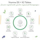 Vitamine D3 + K2 Depot - 365 tabletten - Hoogwaardige grondstof: 99,7+% All-Trans (K2VITALÂ® by Kappa) - Met 5000 I.U. vitamine D3 per tablet - Hooggedoseerd