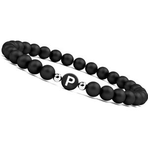 Good.Designs - Armband met Brief - Kralen Partnerarmband - Zwart - Onyx