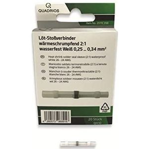 Quadrios 2011C398 Stootverbinder 0.25 mm² 0.34 mm² Volledig geïsoleerd Wit 20 stuk(s)