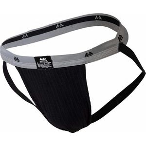 MM Sports The Original Swimmer/Jogger Jockstrap 1 inch Black - MAAT M - Heren Ondergoed - Jockstrap voor Man - Mannen Jock