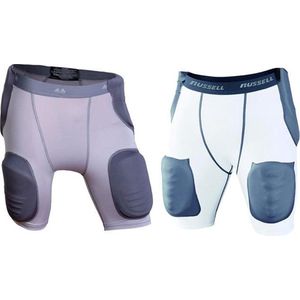 MM/Russell Athletic American Footbal Broek - Girdle Met 5 Ingenaaide Pads - Volwassenen - Grijs - Small