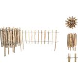Floranica Schapenhek houten hekwerk, hoogte 35 cm x lm, Lamelafstand 4-6, Stakettenhek hekwerk kastanje,borderrand, tuin hout, borders tuin, tuinieren randen rollenschutting