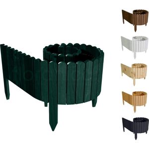 Floranica Rollborder Flexibele houten hek 200 x 20 cm Groen Dennenhout Gazonafscheiding - Palisade - ingekorte rolborder