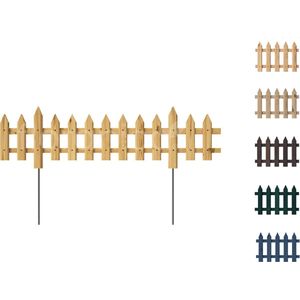 Floranica De Haantje tuinafscheiding 3 stuks 103cm 20cm Natuurlijk Behandeld grenen Insteekhek met metalen stangen Omheining bloembedden groentebedden Decoratieve bietenafrastering