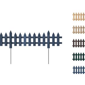 Floranica De Haantje tuinafscheiding 3 stuks 103cm 20cm Antraciet Behandeld grenen Insteekhek met metalen stangen Omheining bloembedden groentebedden Decoratieve bietenafrastering