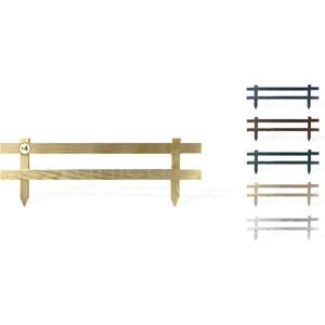 Floranica® Houten tuinhek Farmer | 4 stuks | 100cm | 30cm hoog | Natuurlijk | Geïmpregneerd grenen hekwerk voor bloemperken, Natuurlijktegewassen, pad afrastering of dierenrennen afrastering