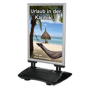 update displays Kundenstopper WindPro silber DIN A0 2 Fächer