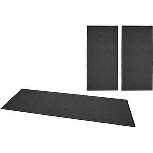 BT Carpet Fijne lussen bedomranding casual uni gemêleerd, antraciet, 67x140 (2), 67x250 cm