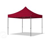 3x3 M Easy Up Partytent Vouwpaviljoe - PREMIUM Staal 40mm met Zijwanden (vensters - Rood