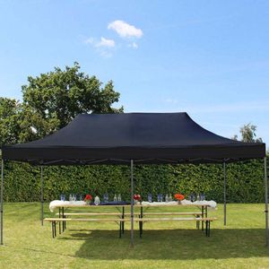 3x6 M Easy Up Partytent Vouwpaviljoe - PREMIUM Staal 40m - Zwart