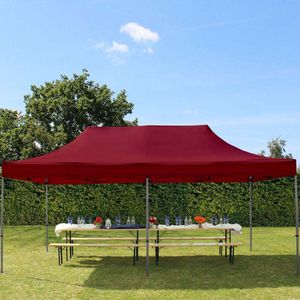 Easy up Partytent 3x6m Hoogwaardig polyester 750 rood waterdicht Feesttent Vouwtent