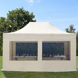 3x4,5 M Easy Up Partytent Vouwpaviljoe - PREMIUM Staal 40mm met Zijwanden (panorama - Crème