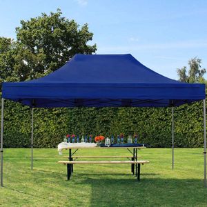 3x4,5 m Easy Up partytent Vouwpaviljoen, PREMIUM staal 40mm, blauw