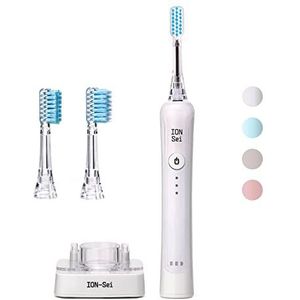 ION-Sei - Elektrische tandenborstel / gepatenteerde ionen-sonische tandenborstel (tot 31.000 poetsbewegingen per minuut) uit Japan voor elektronische en ionische tandreiniging en tandvleesverzorging - Day White