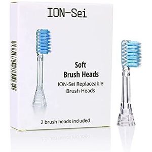 ION-Sei vervangende opzetborstels - 2 zachte opzetborstels voor de ION-Sei sonische tandenborstel