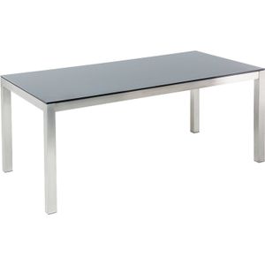 Beliani GROSSETO  - Tuintafel - Zwart - 90 x 180 cm - Veiligheidsglas