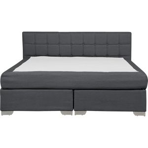 ADMIRAL - Boxspringbed - Grijs - 160 x 200 cm - Polyester