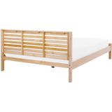 CARNAC - Tweepersoonsbed - Licht Hout - 180 X 200 cm - Rubberhout