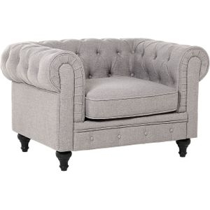 CHESTERFIELD - Chesterfield fauteuil - Lichtgrijs - Polyester