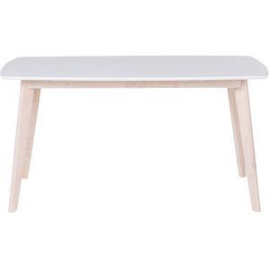 Eettafel wit hout poten 150 x 90 cm rechthoekig Scandinavisch stijl